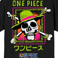 Novelty Straw Hat Pirates Mens Crew Neck Short Sleeve Relaxed Fit Anime Graphic T-Shirt