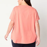PUMA Plus Womens Crew Neck Short Sleeve Graphic T-Shirt