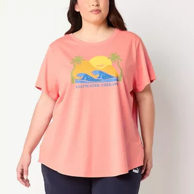 PUMA Plus Womens Crew Neck Short Sleeve Graphic T-Shirt
