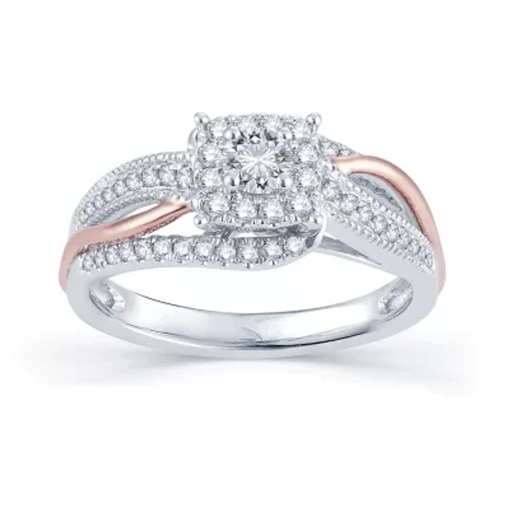 1 CT.T.W. Natural Diamond 14K Two-Tone Gold Engagement Ring