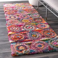 nuLoom Kindra Circles Shaggy Rectangular Rug