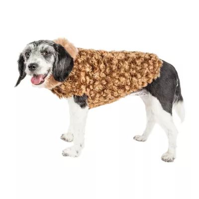Pet Life ® Luxe 'Furpaw' Shaggy Elegant Designer Dog Coat Jacket