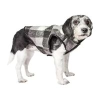 Pet Life ® 'Black Boxer' Classical Plaided Insulated Dog Coat Jacket