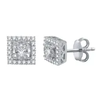 1/3 CT. T.W. Natural White Diamond Sterling Silver 6.9mm Round Stud Earrings