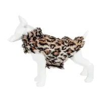 Pet Life ® Luxe 'Lab-Pard' Dazzling Leopard Patterned Faux Mink Fur Dog Coat Jacket