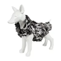 Pet Life ® Luxe 'Paw Dropping' Designer Gray-Scale Tiger Pattern Faux Mink Fur Dog Coat Jacket