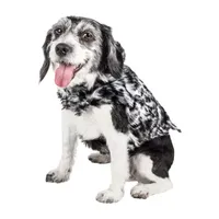 Pet Life ® Luxe 'Paw Dropping' Designer Gray-Scale Tiger Pattern Faux Mink Fur Dog Coat Jacket