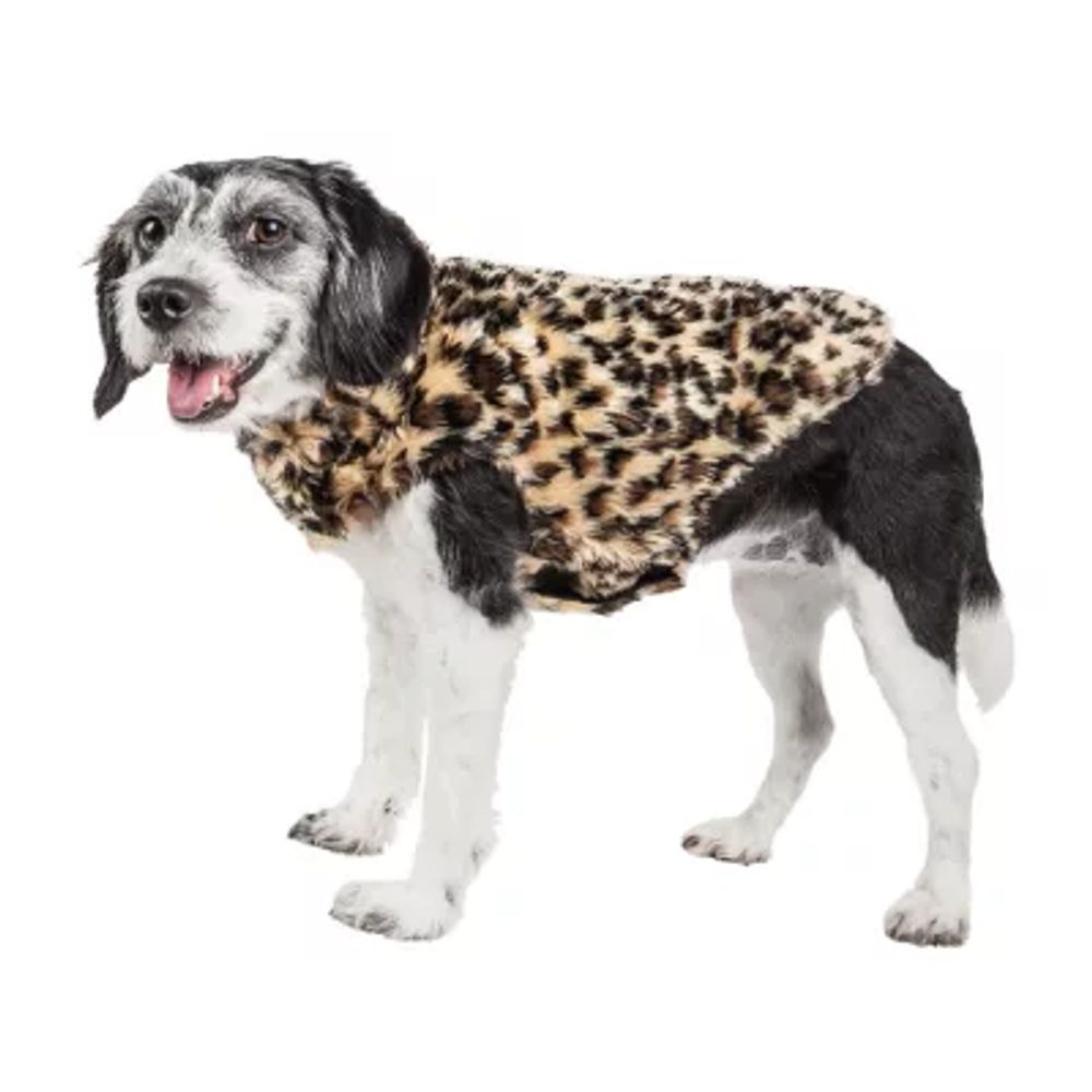 Pet Life ® Luxe 'Poocheetah' Ravishing Designer Spotted Cheetah Patterned Faux Mink Fur Dog Coat