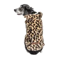 Pet Life ® Luxe 'Poocheetah' Ravishing Designer Spotted Cheetah Patterned Faux Mink Fur Dog Coat