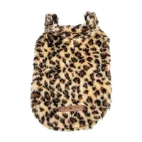 Pet Life ® Luxe 'Poocheetah' Ravishing Designer Spotted Cheetah Patterned Faux Mink Fur Dog Coat