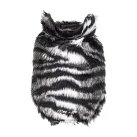 Pet Life ® Luxe 'Chauffurry' Beautiful Designer Zebra Patterned Faux Mink Fur Dog Coat Jacket