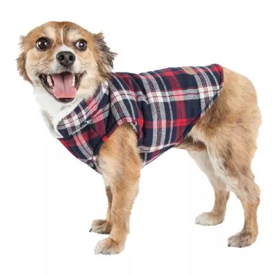 Pet Life ® 'Puddler' Classical Plaided Insulated Dog Coat Jacket