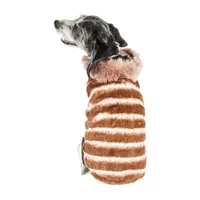 Pet Life ® Luxe 'Tira-Poochoo' Tiramisu Patterned Faux Mink Dog Coat