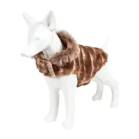 Pet Life ® Luxe 'Tira-Poochoo' Tiramisu Patterned Faux Mink Dog Coat