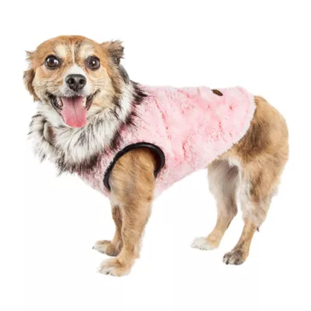Pet Life ® Luxe 'Pinkachew' Charming Designer Mink Fur Dog Coat Jacket