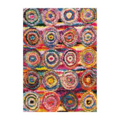 nuLoom Kindra Circles Shaggy Rectangular Rug