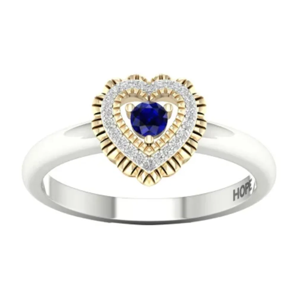 Womens Genuine Blue Sapphire 10K Gold & Sterling Silver Ring