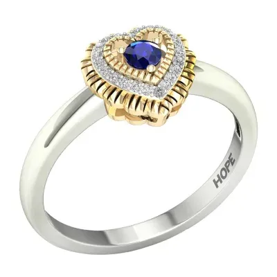 Womens Genuine Blue Sapphire 10K Gold & Sterling Silver Ring