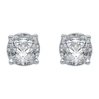 (G / SI1-SI2) Ever Star 1/5 CT. T.W. Lab Grown White Diamond Sterling Silver or 14K Gold over 5.3mm Stud Earrings