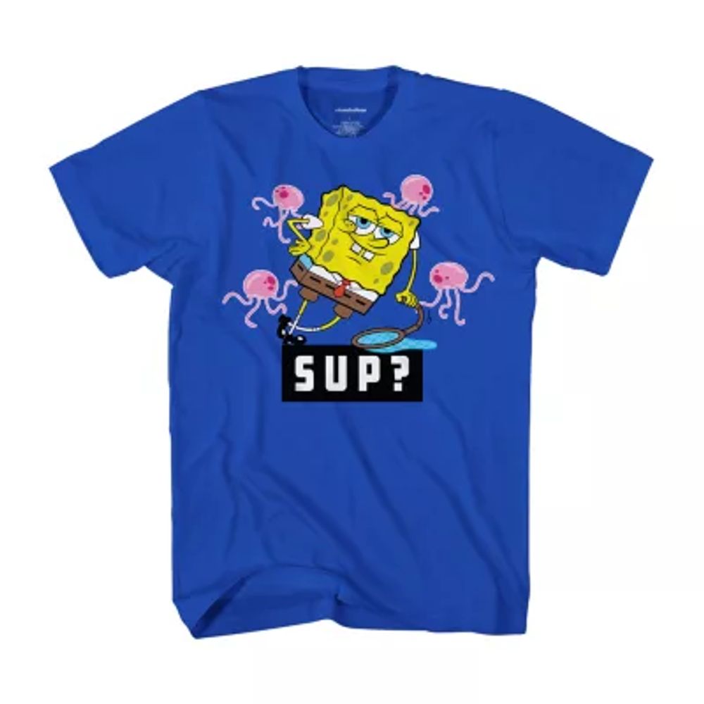 Little & Big Boys Crew Neck Short Sleeve Spongebob Graphic T-Shirt