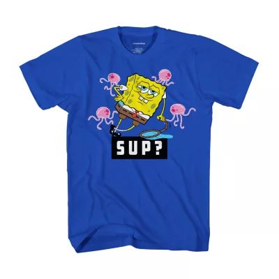 Little & Big Boys Crew Neck Short Sleeve Spongebob Graphic T-Shirt