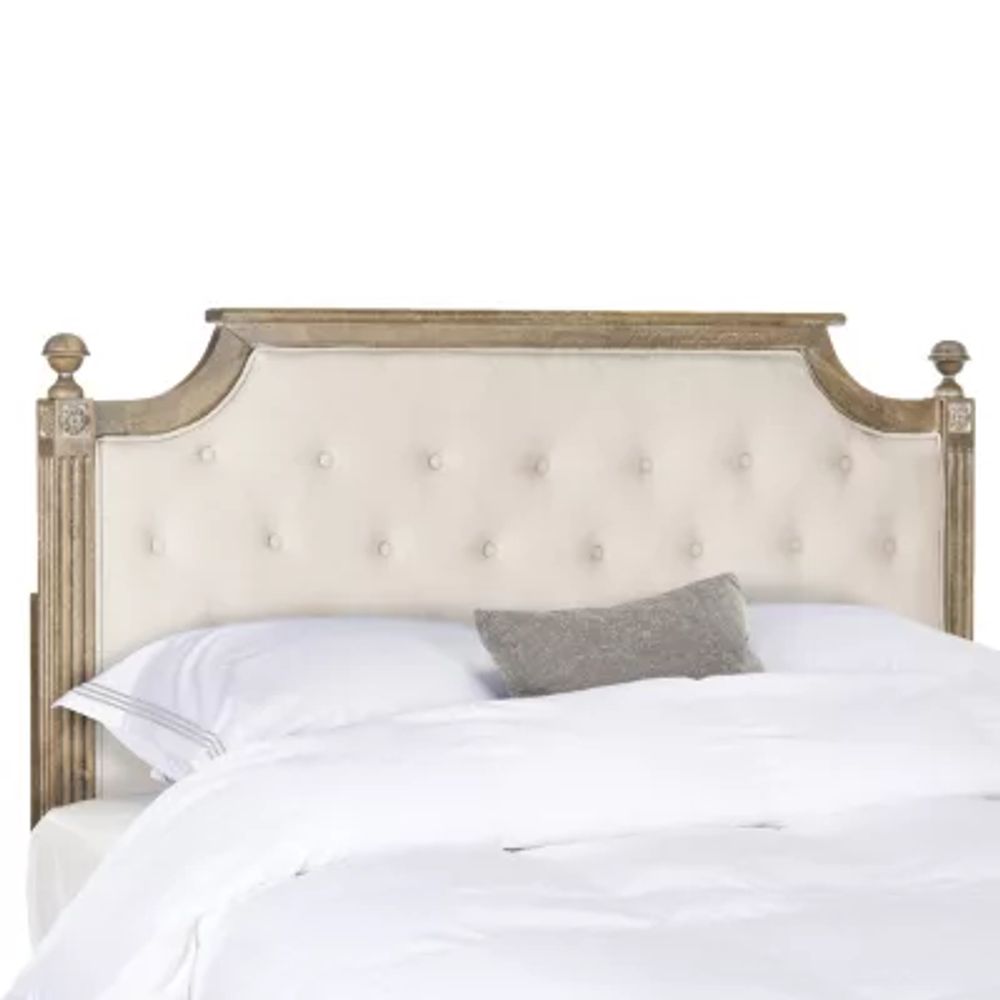 Wood Upholstered Tufted Nailhead Trim Headboard