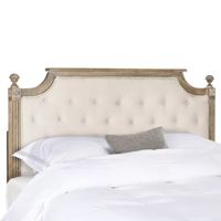 Wood Upholstered Tufted Nailhead Trim Headboard