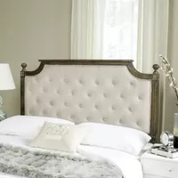 Wood Upholstered Tufted Nailhead Trim Headboard