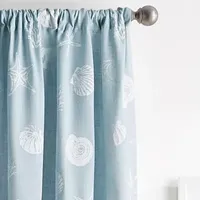 CHF Seashells Light-Filtering Rod Pocket Single Curtain Panel