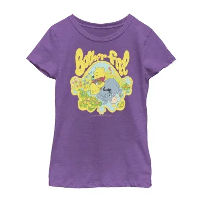 Little & Big Girls Crew Neck Short Sleeve Winnie The Pooh Graphic T-Shirt