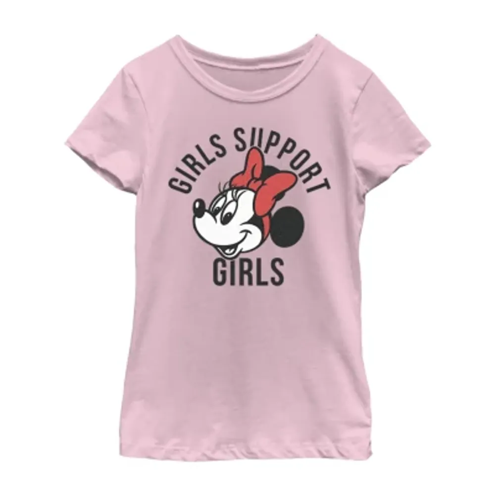 Little & Big Girls Crew Neck Short Sleeve Minnie Mouse Graphic T-Shirt