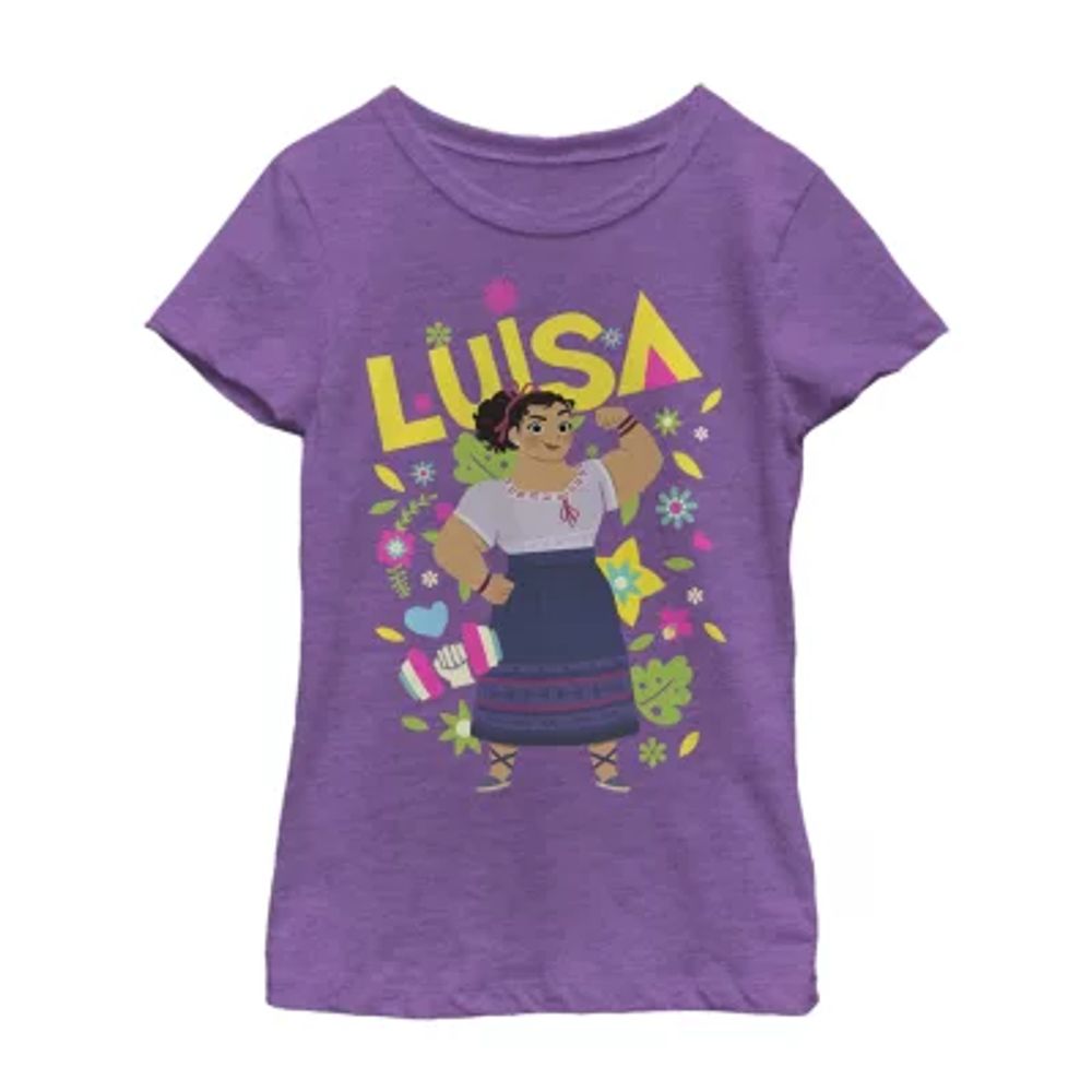 Little & Big Girls Disney Encanto Crew Neck Short Sleeve Graphic T-Shirt