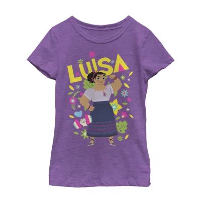 Little & Big Girls Disney Encanto Crew Neck Short Sleeve Graphic T-Shirt