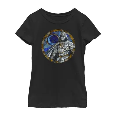 Little & Big Girls Moon Knight Crew Neck Short Sleeve Marvel Graphic T-Shirt