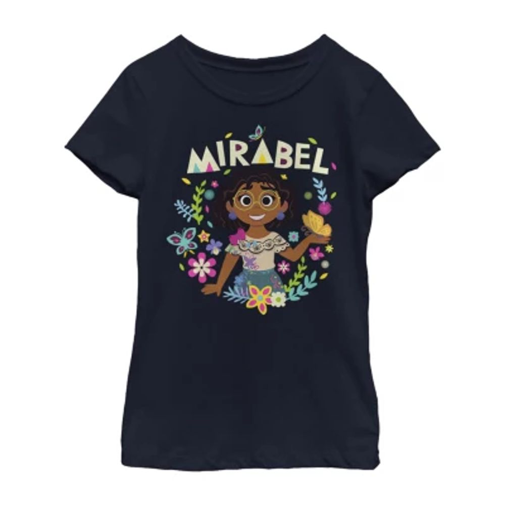 Little & Big Girls Disney Encanto Crew Neck Short Sleeve Graphic T-Shirt