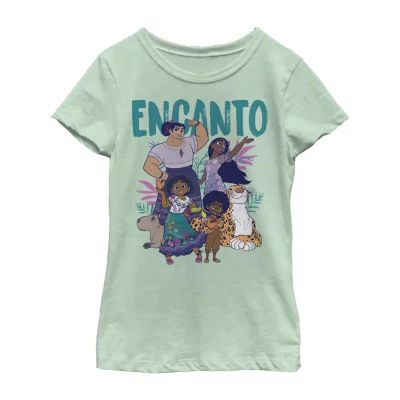 Little & Big Girls Disney Encanto Crew Neck Short Sleeve Graphic T-Shirt