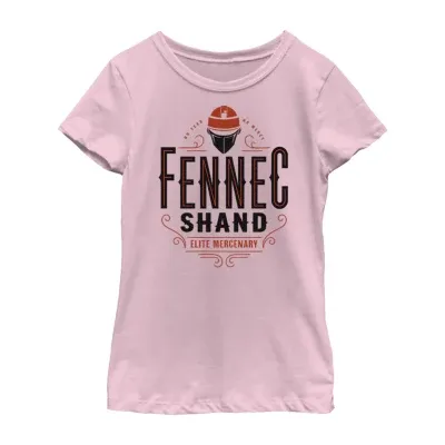 Little & Big Girls Fennec Shand Crew Neck Short Sleeve Star Wars Graphic T-Shirt