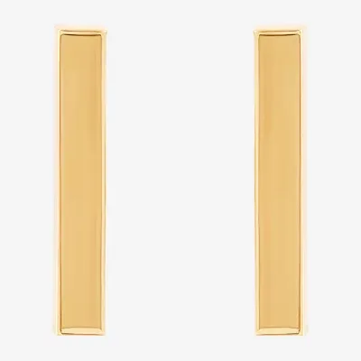 14K Gold 12.7mm Bar Stud Earrings