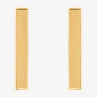 14K Gold 12.7mm Bar Stud Earrings