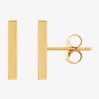 14K Gold 12.7mm Bar Stud Earrings