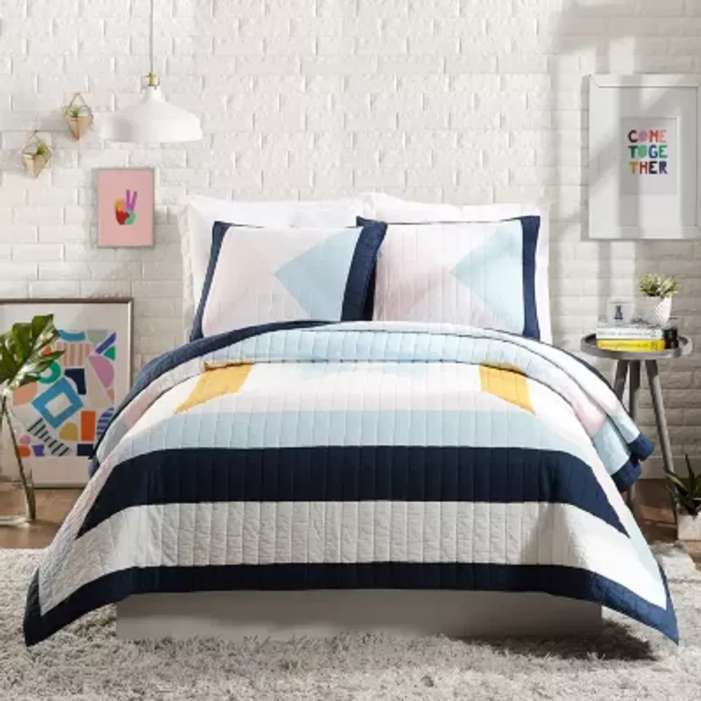 Makers Collective Diamond Patchwork 3-pc. Reversible Quilt Set