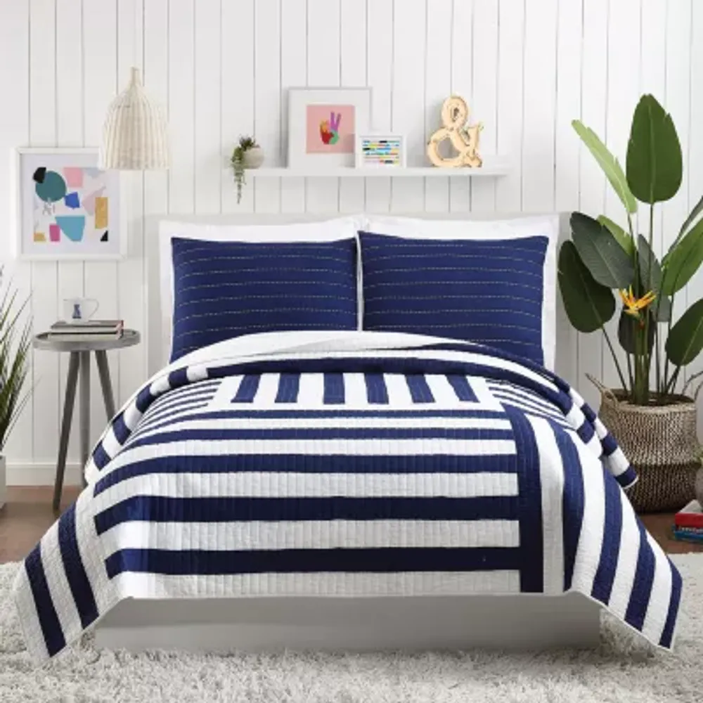 Makers Collective Block Stripe 3-pc. Reversible Quilt Set