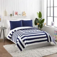 Makers Collective Block Stripe 3-pc. Reversible Quilt Set