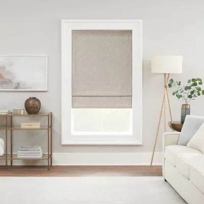 Eclipse Drewton Motorized Energy Saving Cordless Blackout Roman Shades