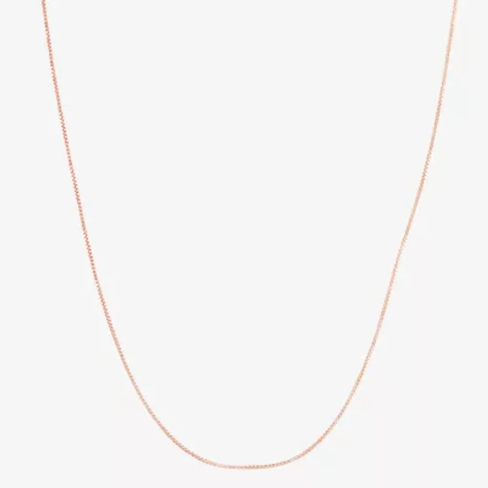 10K Rose Gold 22 Inch Solid Box Chain Necklace