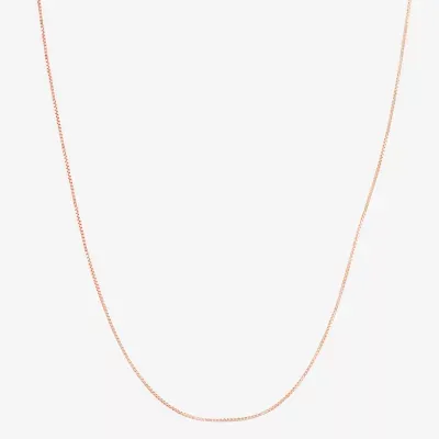 10K Rose Gold 22 Inch Solid Box Chain Necklace