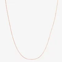 10K Rose Gold 22 Inch Solid Box Chain Necklace