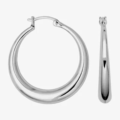 Sterling Silver Graduated Hoop Earrings