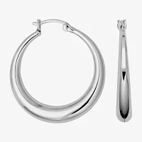 Sterling Silver Graduated Hoop Earrings