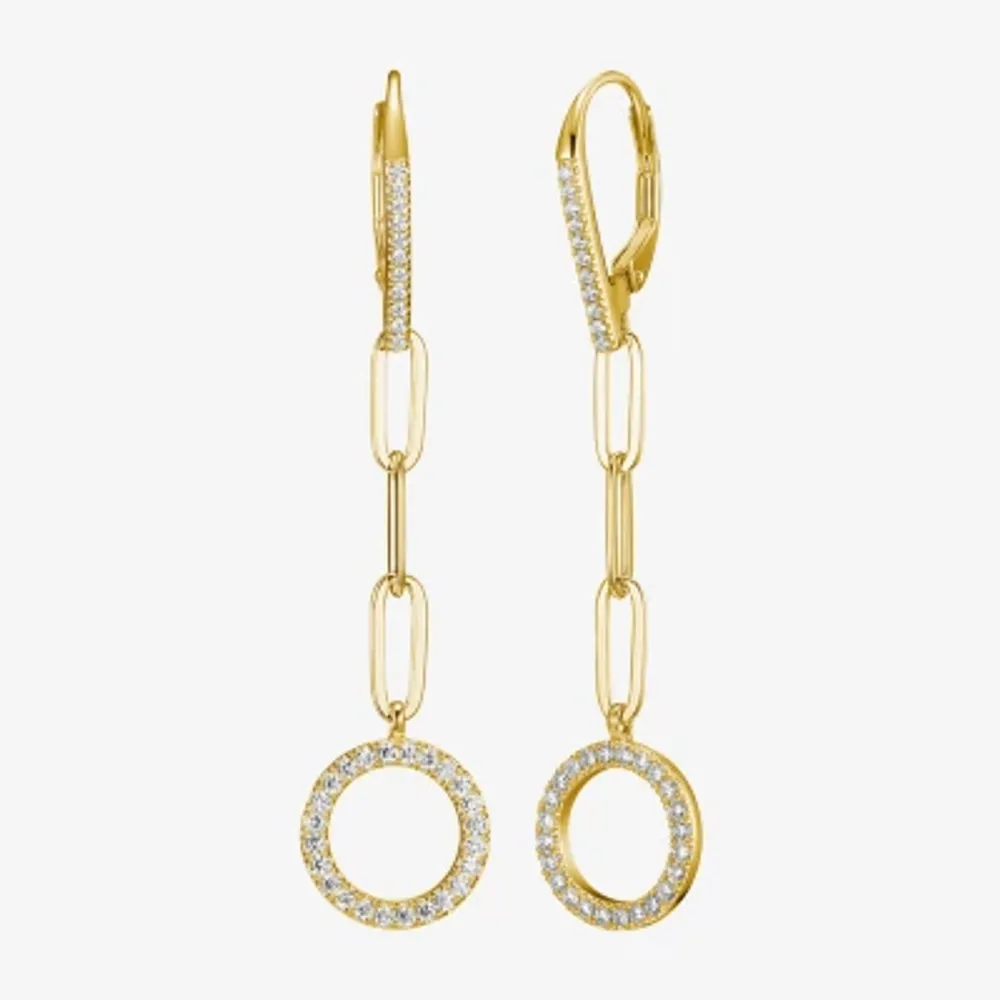 Paris 1901 By Charles Garnier White Cubic Zirconia 18K Gold Over Silver Drop Earrings